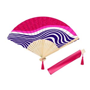 Ventaglio in bamboo air fucsia